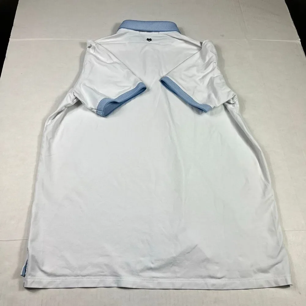 Greyson Mens Performance Golf Polo Short White Sporty Casual Preppy Comfy Top L